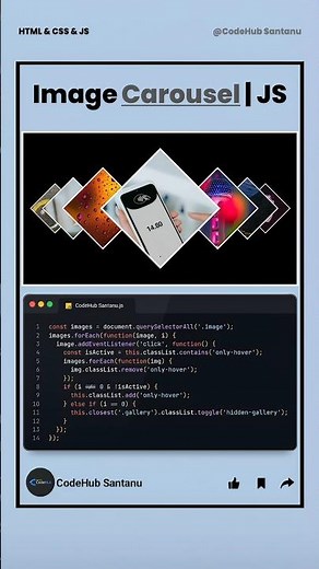 Stunning 3D Image Carousel using HTML CSS JS 🔥📸 #shorts