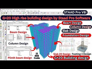 G+20 High rise building design by Staad Pro V8i Software | Twin Tower building | Civil engineering |