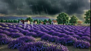 Captivating lavender flower gardens with their stunning purple hues offer a mesmerizing sight. Now, picture a seamless looping time-lapse animation video background by AI, enhancing the beauty of this
