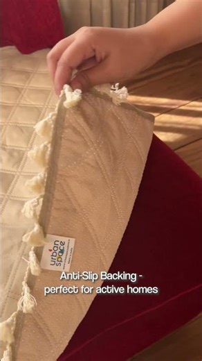 Urban Space 3 Seater Microfiber Quilted Sofa Cover mat with Tassels Easy Care Machine Washable Cover