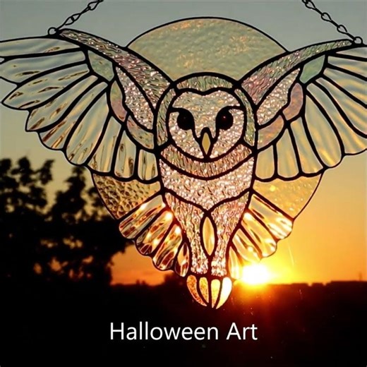 Barn Owl, Stained Glass Suncatchers by Mr.Hi!