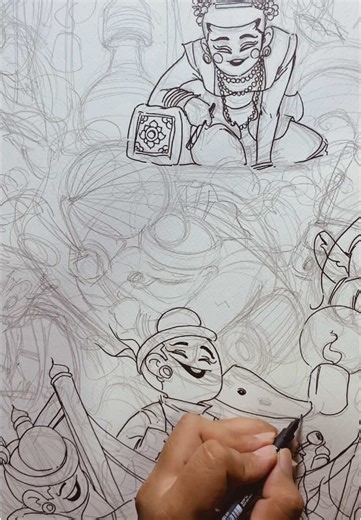 Let’s draw some Burmese pway performers part 02… #art #drawing #inkdrawing #aungyemyatart #burmese