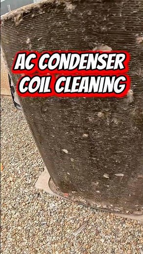 Cleaning a dirty AC condenser coil🧼 #clean #ac #hvac #maintenance #goodman #easy #dirty