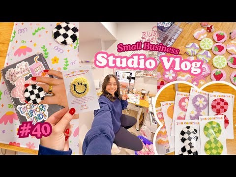 Small Business Vlog: Punch needle, content creation & designing new products ✨💖 | Studio Vlog 40