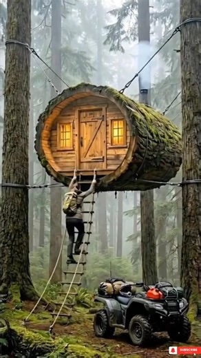 USA’s Craziest Tree Log House Build 🌲| Amazing Thaught #shorts