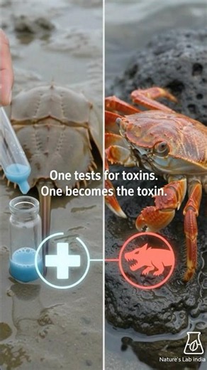 Horseshoe Crab vs Red Egg Crab — Blue Blood vs Poison Armour 🦀🧪 #shorts