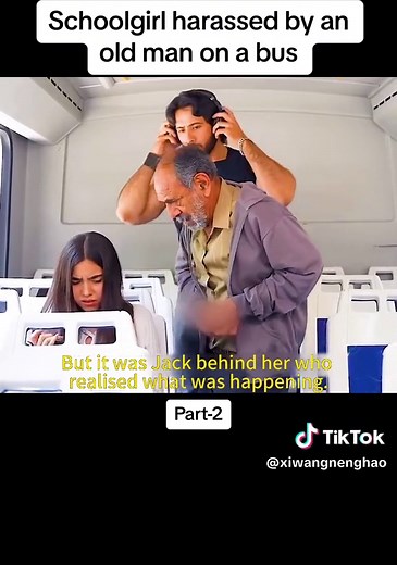 Schoolgirl harassed by an old man on a bus#movie #film #fyp