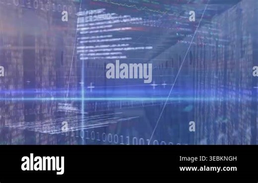 Animation of financial data processing and binary coding over computer servers. Global business, finance and data processing concept digitally generated video Stock Video Footage - Alamy
