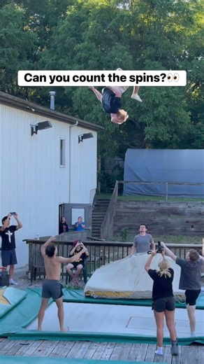 Can You Count This Spin? 🤯 Insane Trampoline Flip Challenge #Shorts