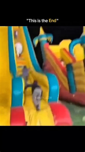 Knowledge Matrix on Instagram: "This post shares a 14-second TikTok video showing a group of boys climbing an inflatable slide, including a heavyset boy positioned ahead while other boys continue climbing behind him without awareness of what is about to happen. As they move upward, the boy in front loses control and starts sliding backward down the inflatable surface. The boys behind him realize the situation only after he begins falling, leaving them no time to react, and he ends up landing on