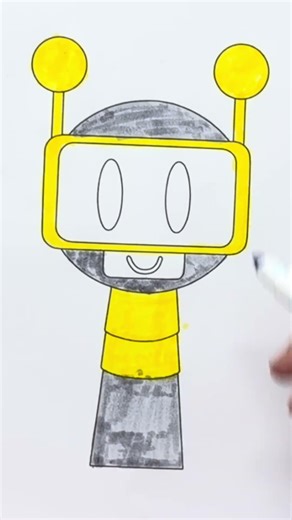 Robot Drawing Challenge 😻 (So Easy!) #art #drawing #shorts