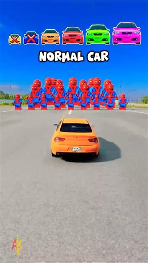 Big & Small Cars vs Big & Small LEGO Spider-mans #shorts #beamngdrive