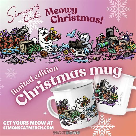 250K views · 2.4K reactions | It's cold out there! New festive mugs ☕️ on our shop: https://simonscatmerch.com/en-gbp/collections/festive | Simon's Cat | Facebook