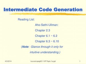 Intermediate Code Generation - SlideServe
