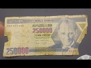 TURKEY 250000 LIRA BANKNOTE REVIEW + VALUE