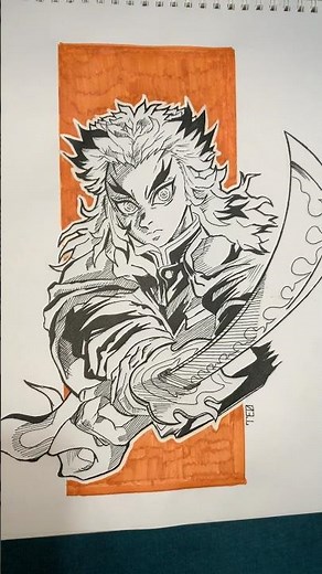 Como dibujar a rengoku #pilardelaflama #dibujo #art #anime #demonslayer #rengoku #tutorial