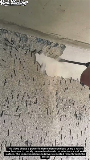 Fast Concrete Wall Removal Technique | Powerful Demolition Tool