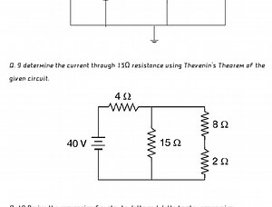 Q. 9 determine the current thravgh 15Ω resistance using Theveni... | Filo