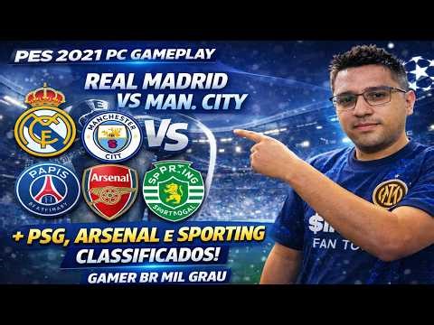🔴[PES 2021] Manchester City - Real Madrid | Gameplay + Comentado sobre a Rodada da Champions