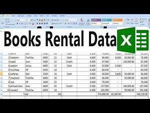 Books Rental Data in Excel | Automatic Record of Rental Books by learning center in Urdu/Hindi