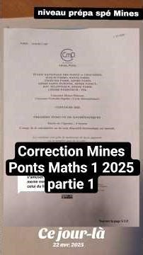 Mines Maths 1 2025 Part 1 Answer Key