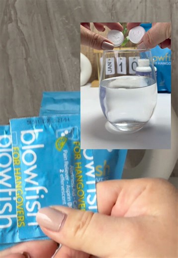 Blowfish pastillas efervescentes para la cruda, el malestar después de tomar #blowfish #cruda #tiktokshopcreatorpicks