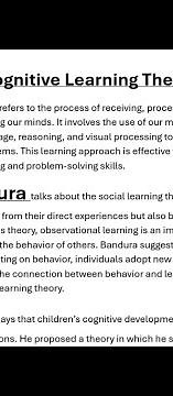 Cognitive Learning Theory||Albert bandura and Jean Piaget
