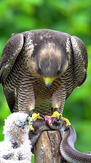 Mother Falcon Triumphs: Falcon Pins Deadly Snake to Feed Her Chick #FalconVsSnake #FalconFeeding #Wildlife4K #BirdOfPrey #NatureDocumentary #RaptorAttack #FalconChick #PredatorVsPrey #WildlifePhotography #reels | Frederick4k