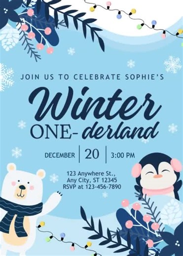 Pink Bear Winter Onederland First Birthday Invitation Template Digital Download Instant Party Invite Editable Canva Design Theme Wonderland - Etsy