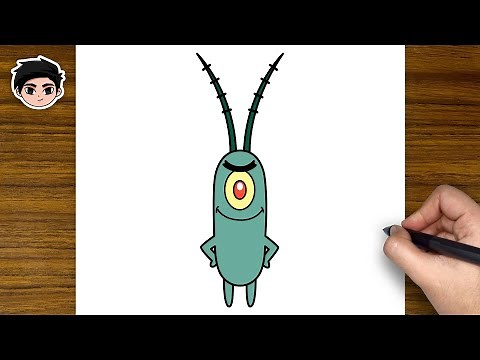 How To Draw PLANKTON (SpongeBob) - Step By Step Easy For Beginners