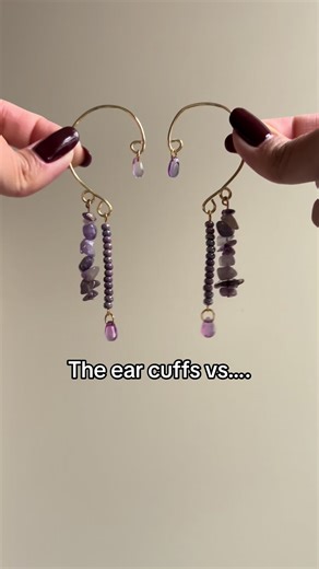 Ear cuffs and the matching glasses chains! Made this for a custom order and fell in love with the glasses chain design. Will be doing something similar for my shop. 💜 Also not sure if anyone has noticed but I’ve been MIA for a few days. I went to the ER yesterday and discovered I have gallstones 😩 I will most likely need surgery so any well wishes will be appreciated. #handmadejewlery #beadedjewelry #earcuffs #glasseschain #lifeupdate