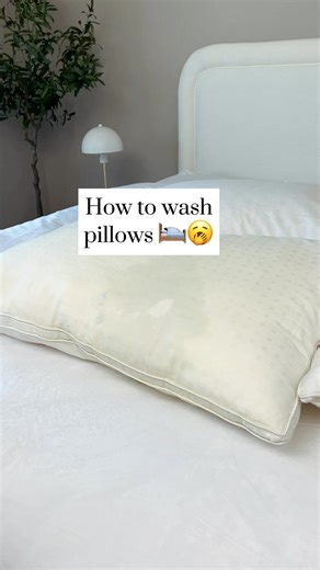 Here is an easy way to wash pillows without losing their shape.🌟🛏️ #pillows #cleaning #deepclean #laundry #hometips #cleanlaundry #bedroom #homehacks #homehackswithcarolina | Carolina McCauley