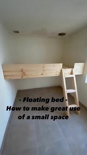 How to make a floating bedframe and make great use of a small space #DIY #DIY #DOITYOURSELF #portugal #burgau #madebuildingcompany #woodwork #bedframe #tinyhouse #trending #viral #letsgo #nicework #happy #happyclient | Small Space Hacks | Facebook