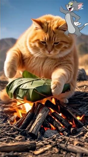 Sneaky Cat Steals Chicken & Makes GRILL 😹🔥🍗 | Crisp & Satisfying AI Cooking Short! #viral #trending