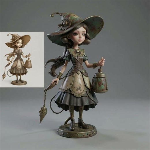 AI Steampunk Sketch to 3D