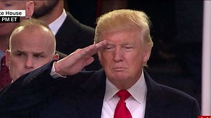 President Trump salutes NYPD band