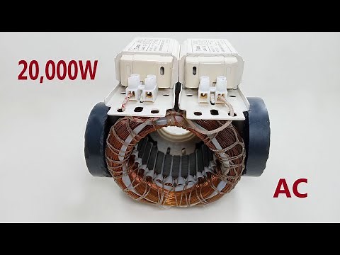 Free Energy Generator 250V With Fridge Compressor coil And Light Bulb Transformer Activity