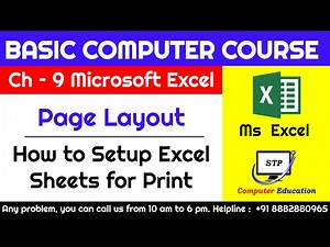 Ms Excel Chapter - 9 Page layout Tab | How to Setup Excel Sheets for Print
