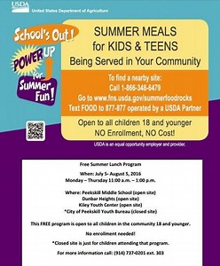 Free Summer Lunch Program Continues in Peekskill