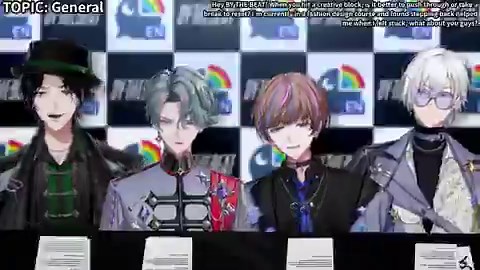 💬：嘿By The Beat ，當你們遇到創作瓶頸時是應該硬撐下去還是先休息一下重整狀態比較好呢？我現在在讀時尚設計的課，發現當我卡住時退一步反而比較有幫助。你們呢？💿：你真的很會寫詞💎，你會不會有那種卡住的時候？就是完全寫不出來？💎：會啊，我會。我覺得大家剛剛講的都很有道理，像是稍微休息、做點別的事或是接收不同的靈感，不過我其實還想到一件事…我有點不太想講，但就是「身心連結」Www🎫：Www那是什麼意思？💎：就是…我會用比較廣義的角度去看，就像是你的身體跟你的心是連在一起的，如果你一直把自己關著只做同一件事那其實很可能會卡住，反而去做點完全不同的事情，甚至好好照顧自己的身體都會讓你的思考、創作狀態變得更穩定，所以從最基本來說，好好照顧身體和心理其實就能在一開始就減少很多創作卡關的情況💎：不過也有另一種情況，就是你突然很有靈感的時候。你們會有那種時刻嗎？🎫：你在說什麼Www我最有效率的時候是每天只睡三小時欸Www💎：除了K醬以外的人Www🎫：其實只要你每天睡滿8到9小時，有好好吃兩三餐、營養夠還有曬到太陽，你在各方面都會表現得更好💎：好好照顧身體🎫：你對身體好，