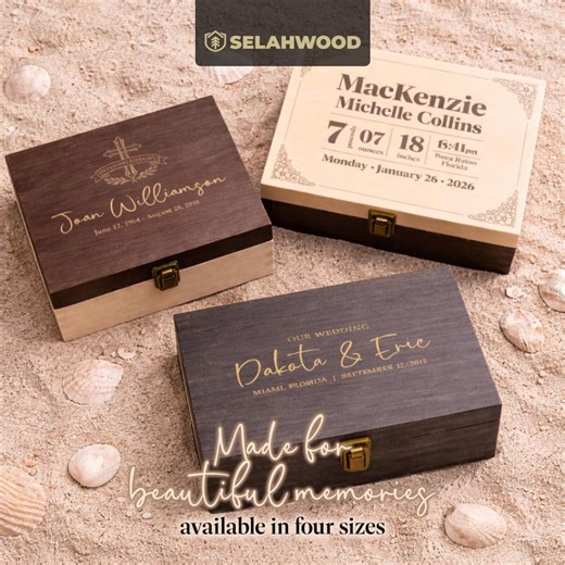 Personalized Keepsake Box - Custom Engraved Memory Box, Any Text and or Design - Etsy