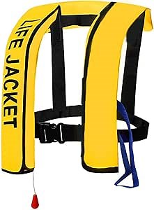 MOCOTONO Inflatable Life Jacket, Automatic/Manual Inflatable PFD Life Vest for Adults, Yellow