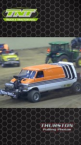 Why Not? Supercharged Van pulling in the Super Modified 4x4 Truck class at the 2025 TNT Truck & Tractor Pull Kentucky Invitational in Lexington, KY at Alltech Arena! #TruckPulling #Motorsport #Trucks #Supercharged #Kentucky #Racing | Thurston Pulling Photos
