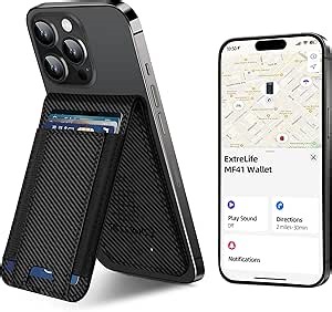 ExtreLife for Magsafe Wallet, Works with Apple Find My, 8-Card Holder, Adjustable Stand, Magnetic Wallet for iPhone 16/15/14 Pro Max/14 Pro/14/14 Plus/13/12 Series, RFID Blocking, Carbon Fiber
