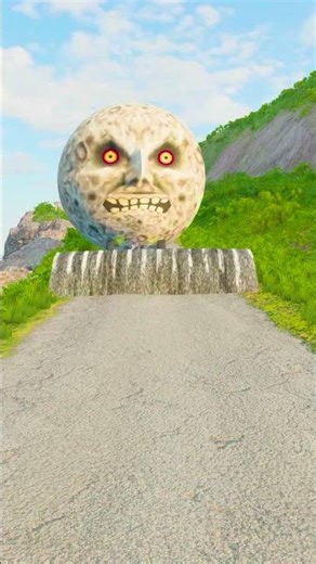 Massive Speed Bump vs Moon Car 💥 Realistic BeamNG.Drive Crash #beamngdrive #shorts