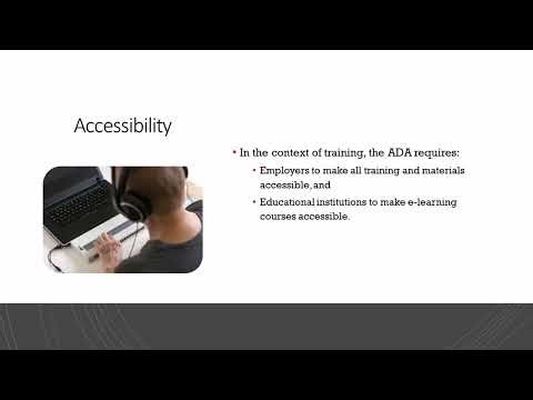 Training & Development - Lecture 8 - Legal Issues - Accessibility