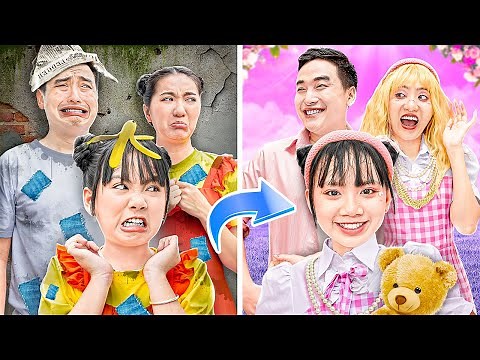 Poor Baby Doll Family Became Rich Barbie Family - Funny Stories About Baby Doll Family