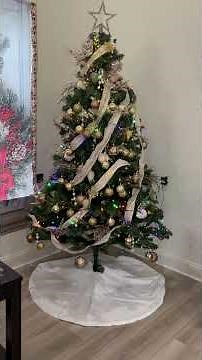 7ft White Christmas Tree with Decorations and Lights All-in-ONE Completed Christmas Tree Set I