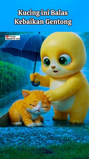 Kucing ini balas kebaikan gentong yang pernah melindunginya #kartunlucu #animasi #shorts