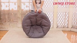 Comfy Saucer Chairs, Folding Lounge Chair, Lazy Moon Chair with Metal Frame, Large Cozy Chair for Bedroom and Living Room, Flexible Seating for Kids Teens Adults,Gray